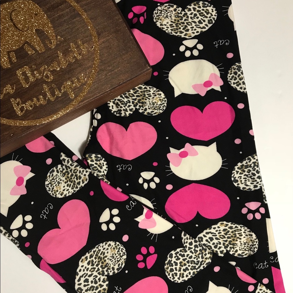 🐱Cats Kitten And Paw Print Soft Leggings OS TC 🐱